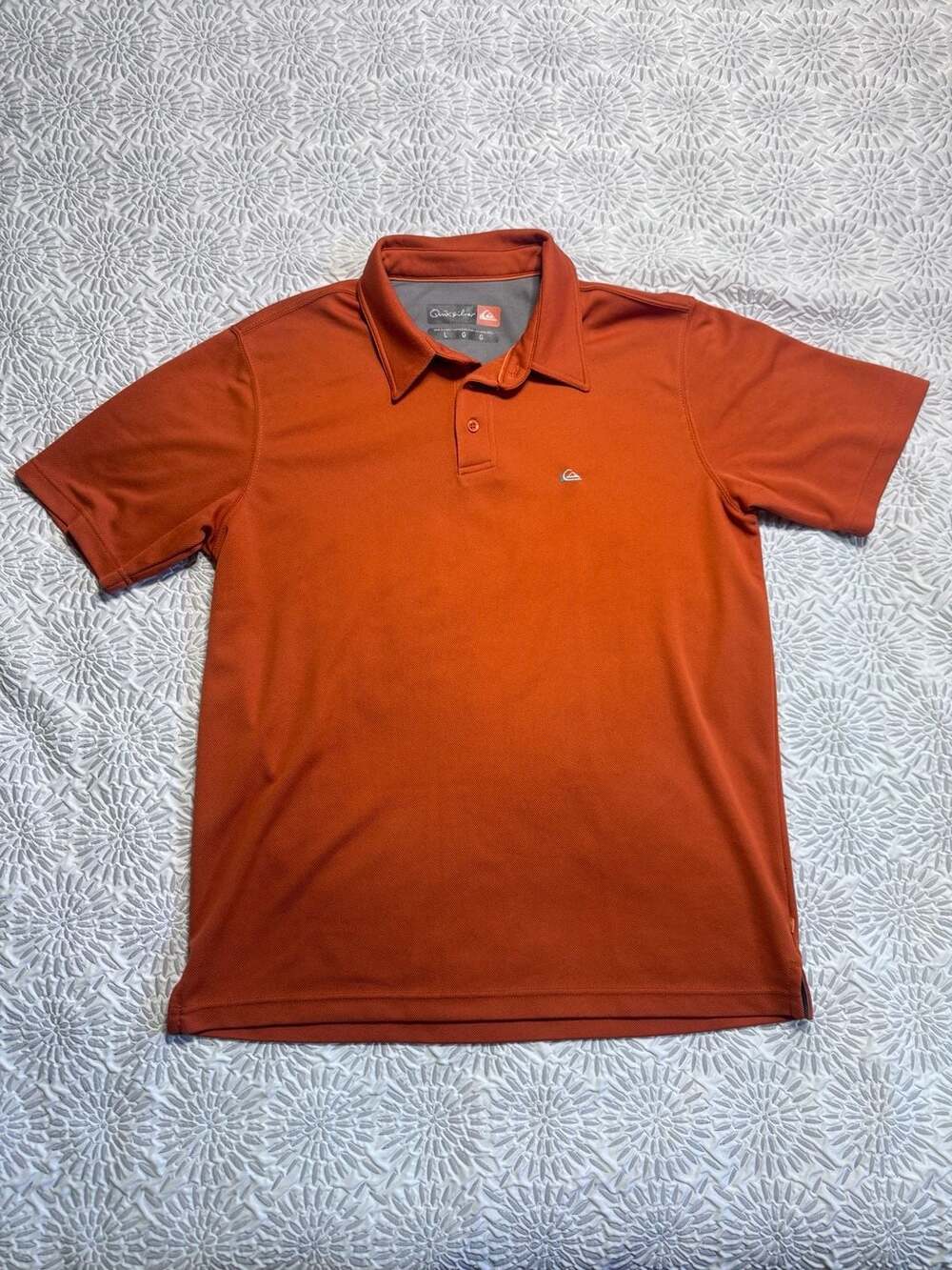 Quiksilver Men's Orange Short Sleeve Polo Shirt Size L